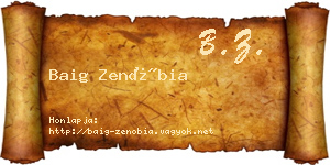 Baig Zenóbia névjegykártya